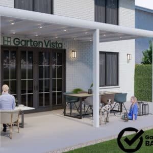 Kundenprojekt Garten Vista – montierte Aluminium Terrassenüberdachung in NRW