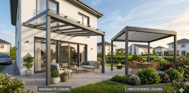 Freistehende oder angebaute Terrassenüberdachung in NRW 2026 – Welche Lösung ist sinnvoller? – Garten Vista